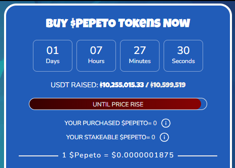 pepeto presale price