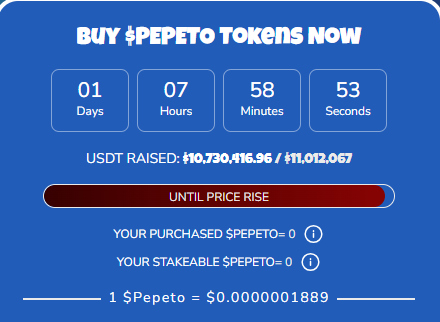 pepeto presale price pepeto presale price
