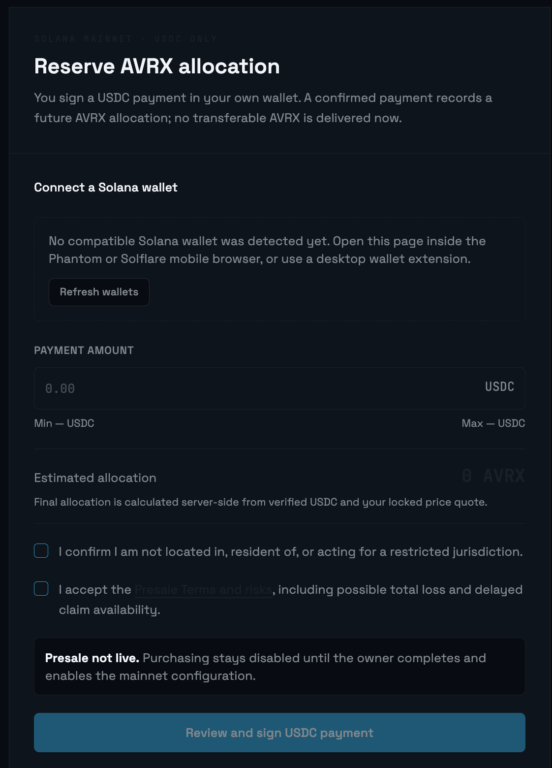 Presale not available to buy Presale not available to buy