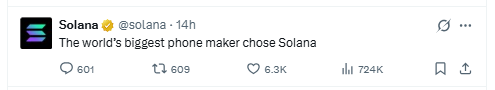 A post from Solana on X A post from Solana on X