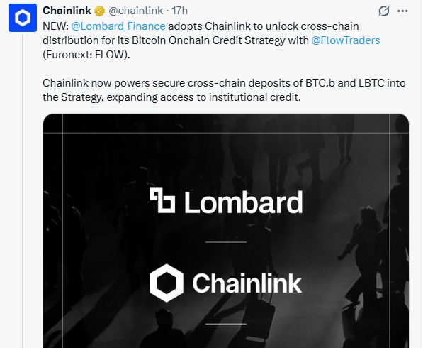 Chainlink News CCIP Lombard Bitcoin Credit Strategy 