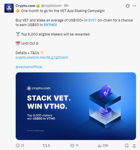 VET staking campaign VET staking campaign