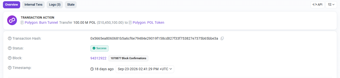 PolygonScan transaction