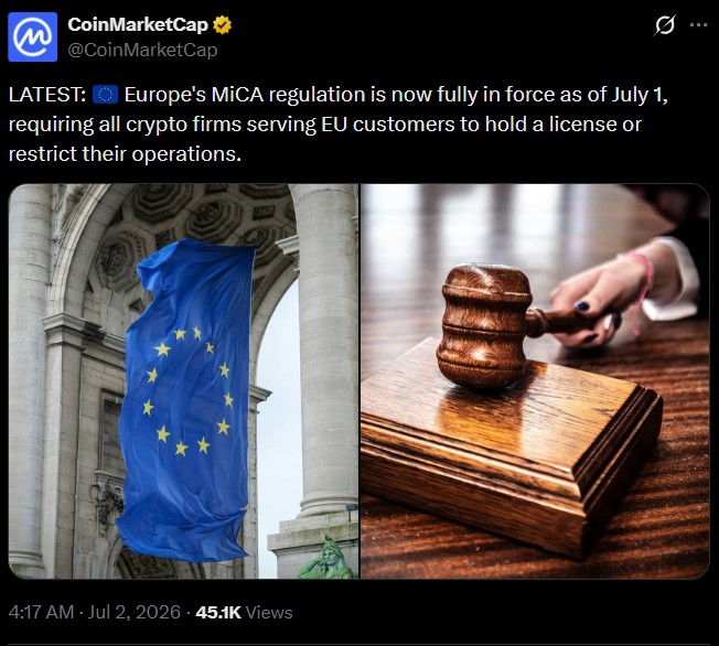 EU MiCA Latest Update EU MiCA Latest Update