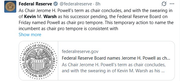 Jerome Powell officially stepped down