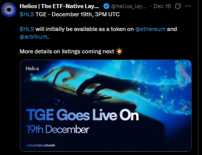 Helios blockchain listing date Helios blockchain listing date