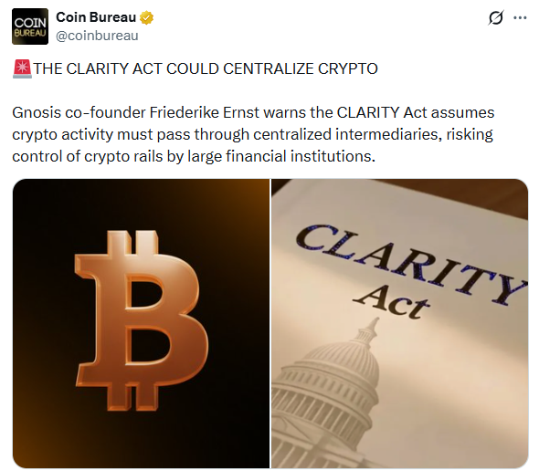CLARITY Act crypto regulation framework and its impact on decentralized networks.