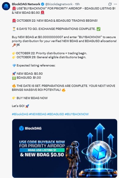 BDAG Trading begins October 22 BDAG Trading begins October 22