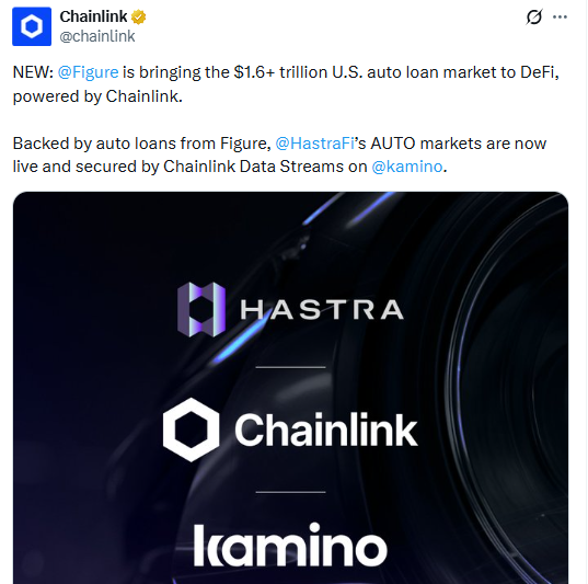 Chainlink news update on Figure auto loan 