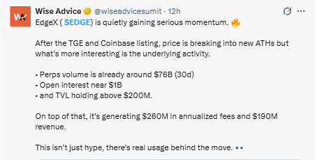 EdgeX growth shows strong volume and user activity