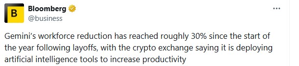 Gemini workforce reduction Gemini workforce reduction
