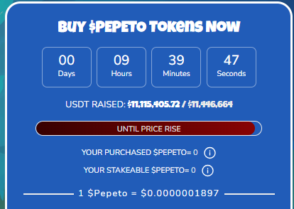 pepeto presale price today pepeto presale price today