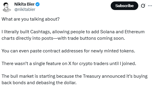 X crypto trade buttons coming soon X crypto trade buttons coming soon