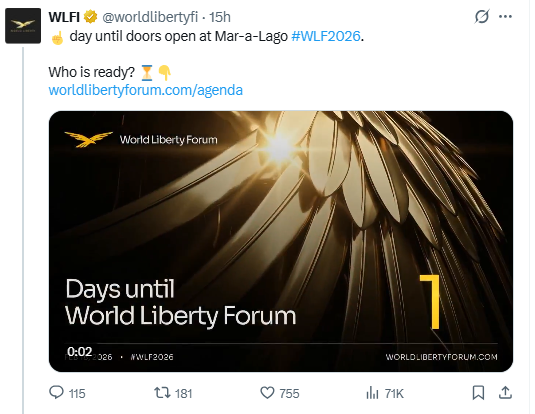 World Liberty Forum Mar-a-Lago event update WLFI 2026