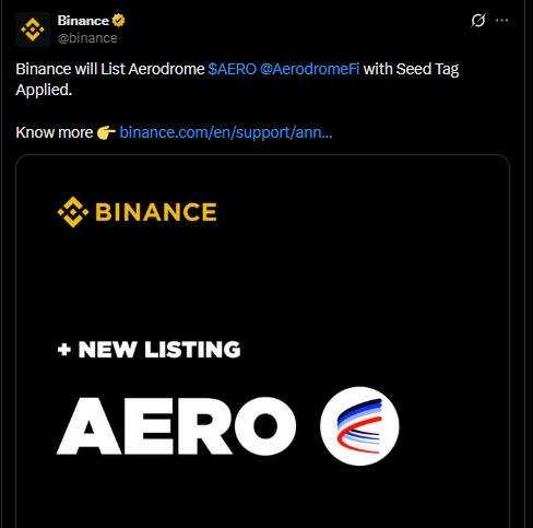 Aerodrome AERO Listing announcement Aerodrome AERO Listing announcement