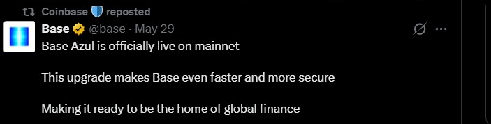 Coinbase Azul is Base first independent mainnet upgrade