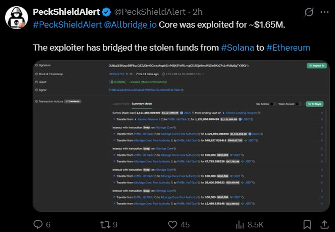 Allbridge Hack: $1.65M Crypto Attack on Solana Explained Allbridge Hack: $1.65M Crypto Attack on Solana Explained