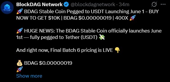 BDAG Stablecoin launch