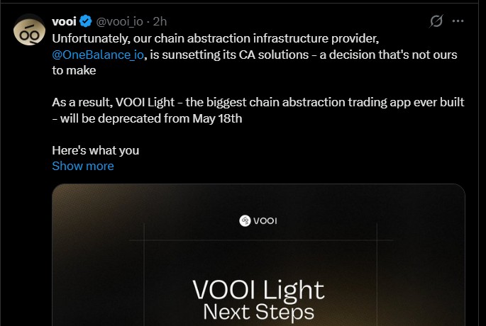VOOI Light Shutdown Update