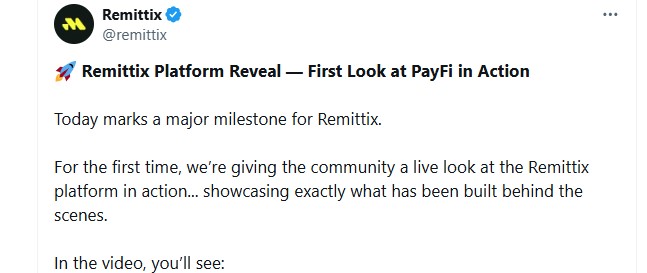 Remittix Platform Reveal