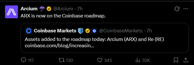 Arcium ARX Token listing on Coinbase Arcium ARX Token listing on Coinbase