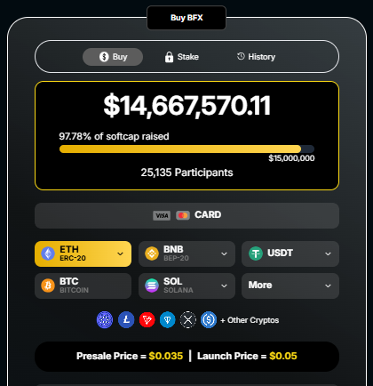blockchainfx presale price
