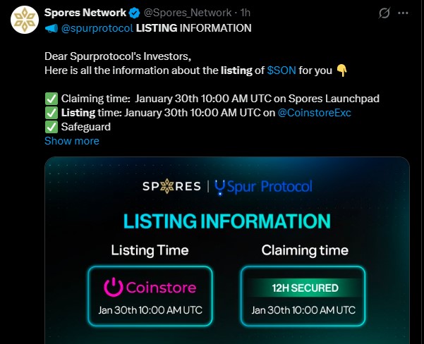 Spur Protocol Listing on Coinstore Spur Protocol Listing on Coinstore