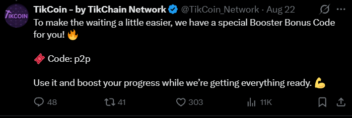 Tikcoin Network Bonus Code Tikcoin Network Bonus Code