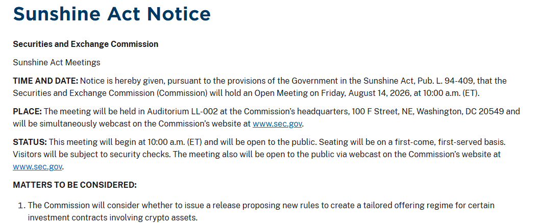 SEC Open Meeting