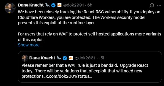Dane Knecht: React RSC Bug 