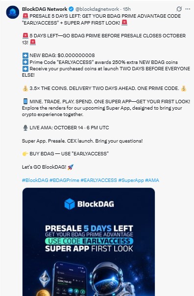 5 days remain before the presale closes on October 13
