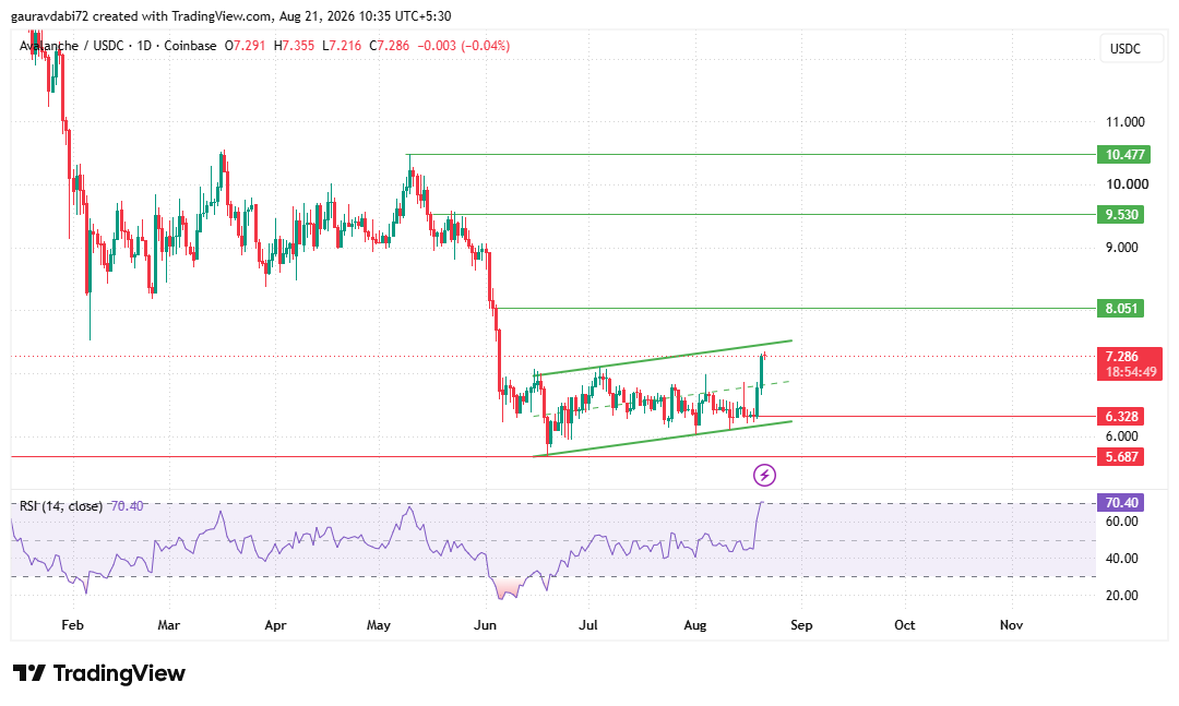 AVAX daily technical chart from tradingview AVAX daily technical chart from tradingview