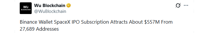 Binance SPCXx Subscription