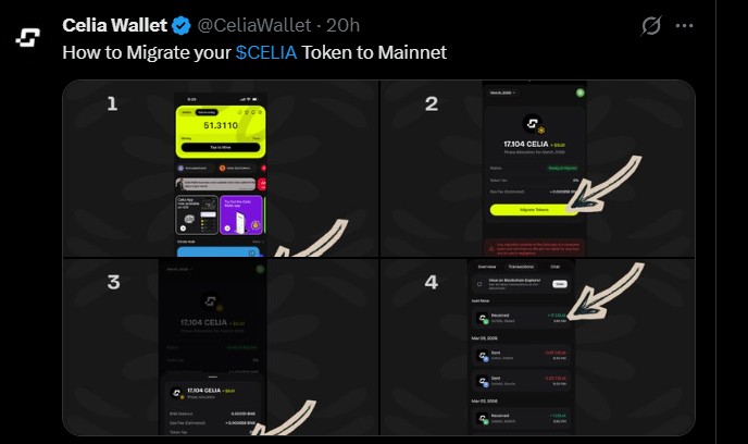 Celia Token Mainnet Migration Update