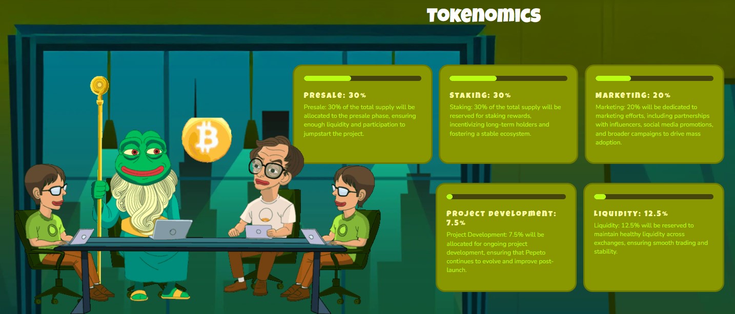 The Pepeto tokenomics breakdown