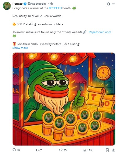 Pepeto On X Official Post