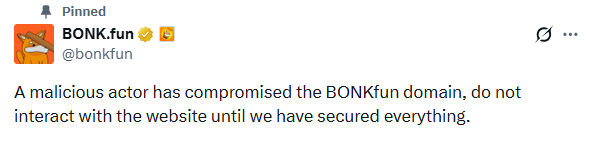 Bonk.fun domain hijack warning