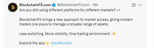BlockchainFX latest X post 