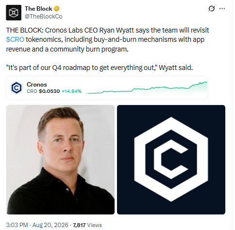 CRO tokenomics, including buy-and-burn CRO tokenomics, including buy-and-burn