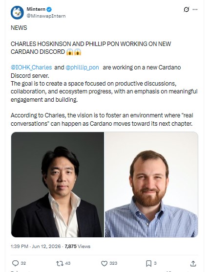 Tweet on X Charles Hoskinson 