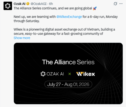 Ozak AI Alliance Series with Wikex Exchange July 2026 