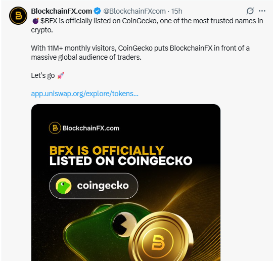 blockchainfx officially listed