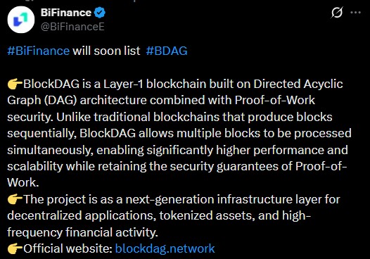 BDAG BiFinance listing