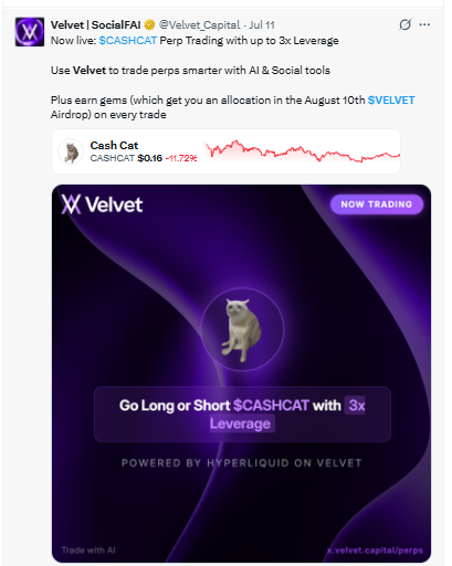 Posted on X by Velvet Capital Posted on X by Velvet Capital