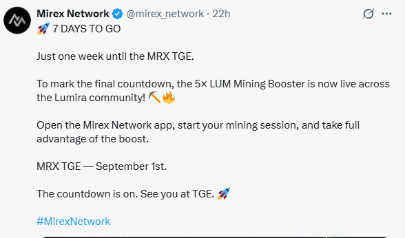 Mirex network update