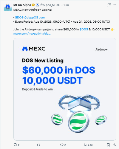 DAPPOS DOS MEXC listing and airdrop campaign