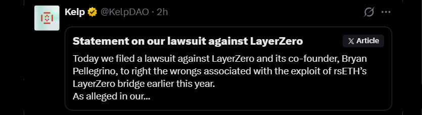 KelpDAO LayerZero Lawsuit KelpDAO LayerZero Lawsuit