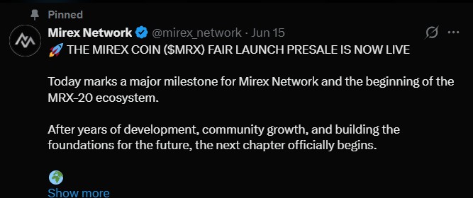 Mirex Network Presale 2026: MRX Token Launch, KYC Rules, Listing Date Mirex Network Presale 2026: MRX Token Launch, KYC Rules, Listing Date