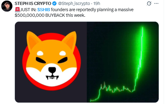 SHIB Crypto News: $500M Buyback Rumor SHIB Crypto News: $500M Buyback Rumor