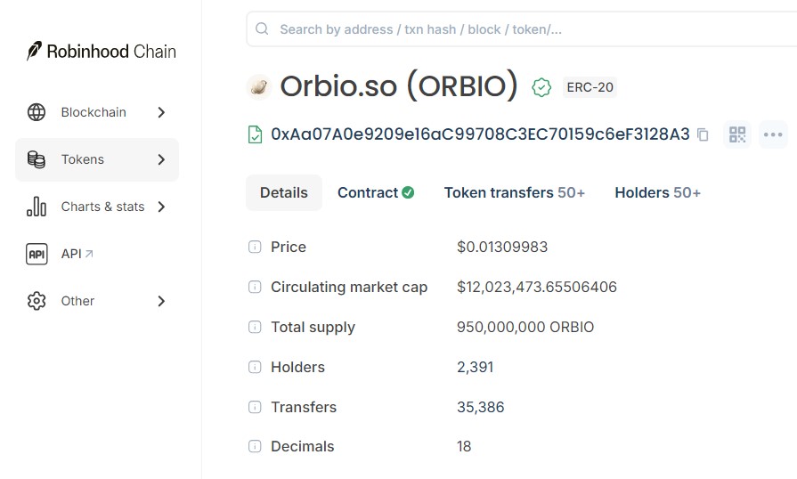 Robinhood Chain explorer